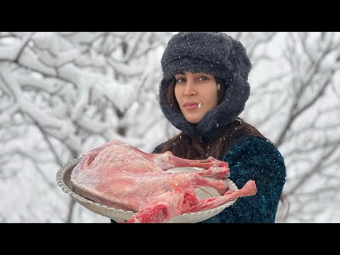 Cooking one hour mutton meat with two different methods in snowy days