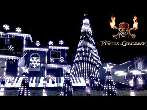 Pirates of the Caribbean Christmas Light Show 2018