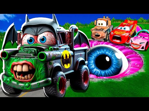 ZOMBIE Pit Transform In Beast Lightning McQueen & Big & Small Pixar Cars! Beam.NG Drive!