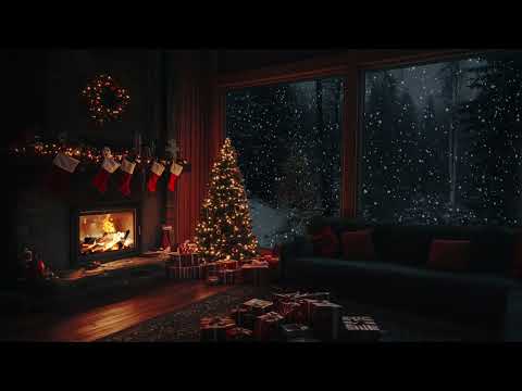 Peaceful Winter Cottage🎄Warm Christmas Atmosphere with Crackling Fireplace For Chilling