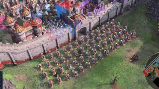 Age of Empires 4 Multiplayer Co-op - French Cavalry At Wall 400 pop (3v3)