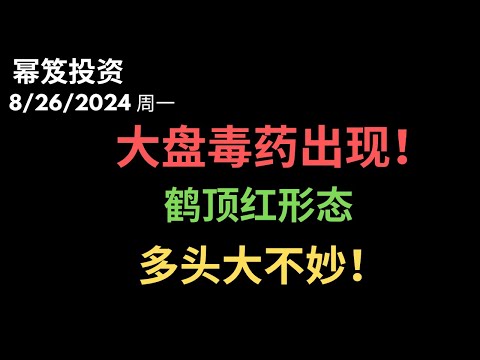 第1261期「幂笈投资」8/26/2024 独家原创形态--鹤顶红！多头大不妙！｜ 大盘毒药，之后会一路下跌？｜ 美债，能源，半导体，拼多多解析 ｜ moomoo