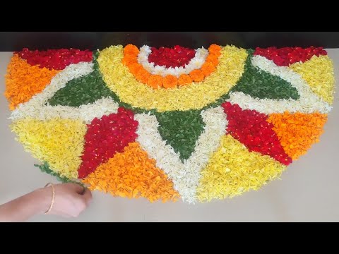 2 Diwali Flower Decoration ideas || Diwali Flower Rangoli Designs | Diwali Decoration ideas at home