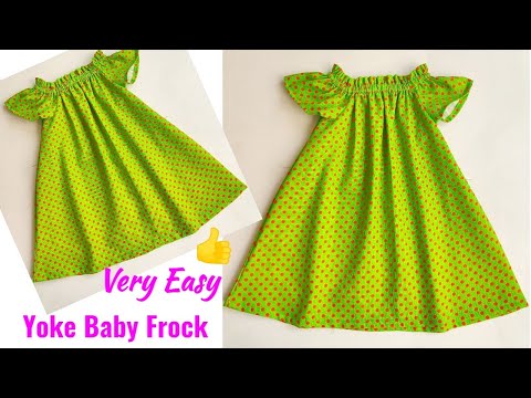 Very Easy Yoke Baby frock cutting and stitching | Baby Frock cutting and stitching