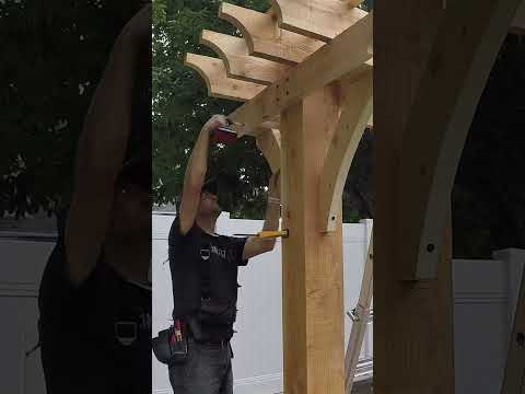 Installing Curved Brackets on Arbor #diy #woodworking #backyardgoals