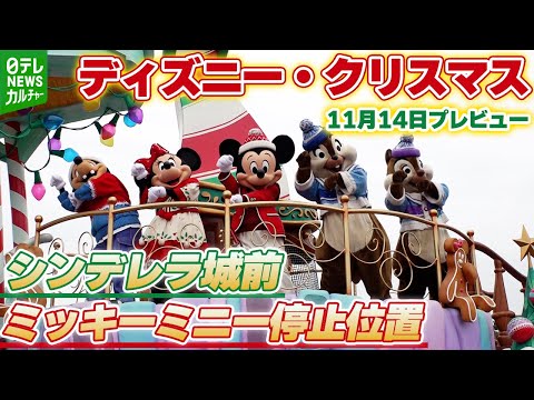 【ディズニー・クリスマス・ストーリーズ“フォンド・フェアウェル”】11月14日プレビュー公演　シンデレラ城前　ミッキーミニー停止位置