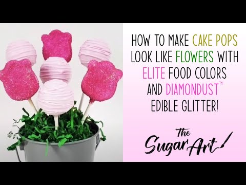 How to make Cake Pops look like flowers with Elite food colors and DiamondDust™ edible glitter!