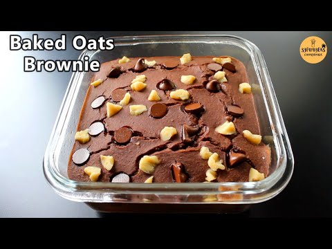 Baked Oats Brownie Recipe | Healthy Oats Chocolate Brownie Without Eggs | Viral Baked Oats Recipe