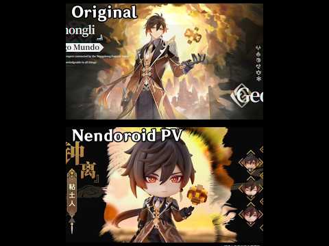 Side by Side Zhongli Character and Nendoroid Trailer #genshinimpact  #YouTubeCreatorCommunity