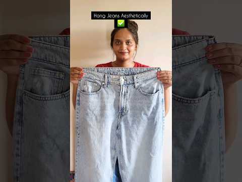 How to Hang Jeans👖Wardrobe  Hacks #shorts #howto #howtofold #jeans #jeanshacks #hacks #diys #viral