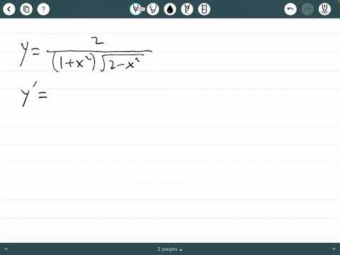 Differentiation example. product rule, quotient rule, etc. used.