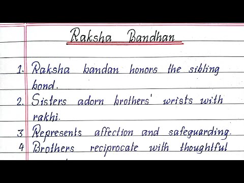 10 Lines on Raksha Bandhan in English || Essay on Raksha Bandhan || Writeology TV