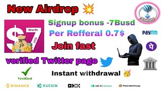 New  wallet Airdrop No investment sign-up withdrawal loot#yatripay#binanceairdrop #instantcryptoloot