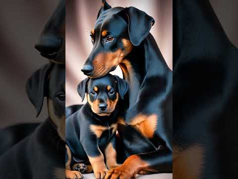 Heartwarming Bond Between a Doberman and Her Puppy – A Must-Watch Moment  #cute #animals #tinypets