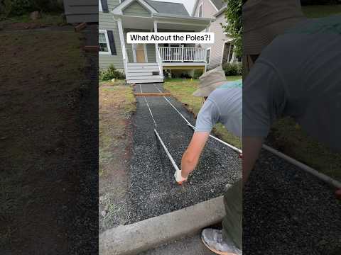 What happens to the poles?! #diy #construction #pavers #screed #howto #stepbystep #bluecollar #viral