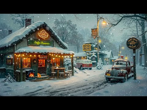 Cozy Town Street Nights Winter | Winter Jazz for Peaceful Relaxation | Stress-Relief Background Jazz