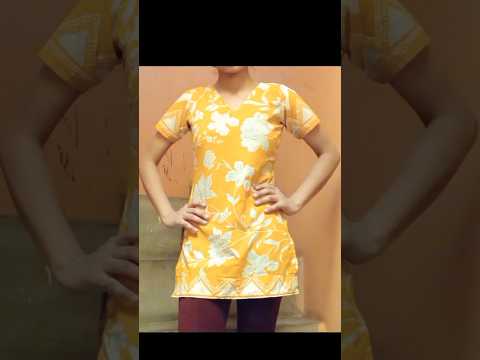 short kurti cutting and cutting / गर्मियों के लिए कुर्ती कैसे बनाएं बहुत कम कपड़े में #shorts