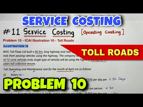 #11 Service or Operating Costing - Problem 10 - ICAI Illustration 10 - By Saheb Academy