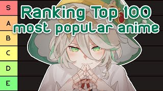 Tierlist ranking top 100 anime but you can't disagree with me because it's my birthday (week)!!!