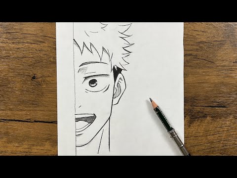 Easy itadori drawing for beginners | How to draw itadori from Jujutsu Kaisen step-by-step