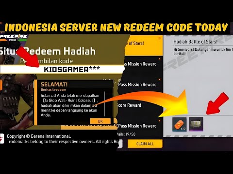 Indonesia Server New Redeem Code Today 🔥 ff Indonesia server redeem code today/new redeem code today