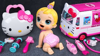 96 Minutes Hello Kitty Ambulance ASMR, Satisfying Unboxing Doctor Play Set | Tina Unboxing Toys