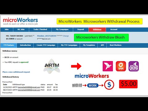 MicroWorkers থেকে সঠিক নিয়মে ডলার উইথড্র  Withdrawal Process#microworkers  withdraw bkash