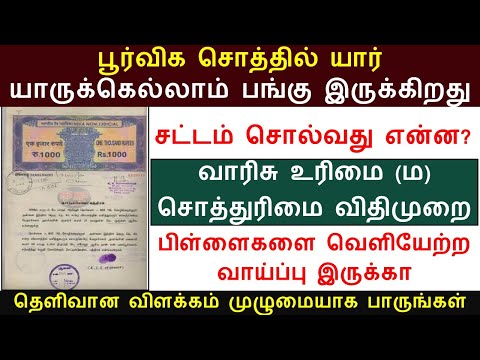 🔥பூர்விக சொத்தில் யார் யாருக்கெல்லாம் பங்கு உண்டு – சட்டம் சொல்வது என்ன? / சொத்துரிமை (ம) வாரிசுரிமை