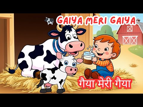 🐄 Gaiya Meri Gaiya | गैया मेरी गैया | Fun Hindi Rhyme for Kids | बच्चों के लिए मज़ेदार गाय कविता |