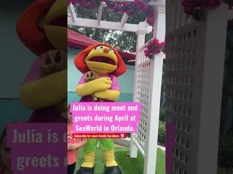 Julia meet and greet at Sea World Orlando during April, Autism Acceptance Month