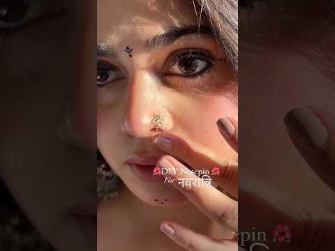 Nose pin from paper clip 🌺 #youtube #hack #youtubeshorts #navratri #nosepincollection