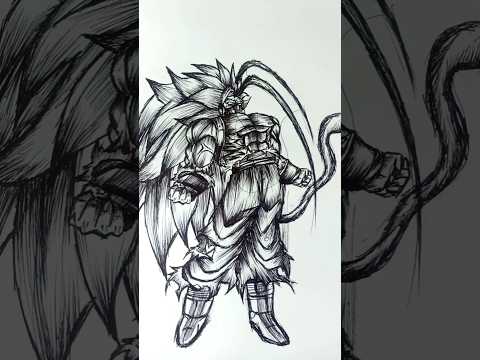 Speed Drawing Stick-man Cumber ssj3😳//#anime #drawing #shorts