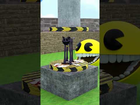 Pacman Vs hydraulic press #animation  #pacman #monsterpacman