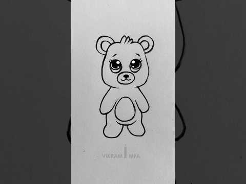 Cute teddy bear  drawing #easy teddy bear drawing#pencil drawing#shortsCute teddy bear