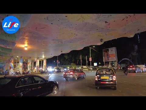 4K Night Ride from Parel to Girgaon | Mumbai, IN