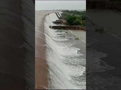 భారీ వర్షాలకు నిండి పొంగుతున్న 🌊మా ఊరి మత్తడి upper maner dam at narmala #rain #dam #flow #floods