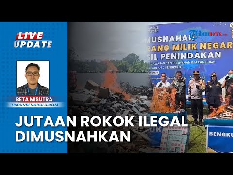 Jutaan Batang Rokok Ilegal & Miras Berbagai Merk Senilai Rp 4,89 M Dimusnahkan Bea Cukai Bengkulu