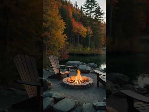 Lakeside Campfire Ambience🔥#campfire #relaxing #vibe #autumn