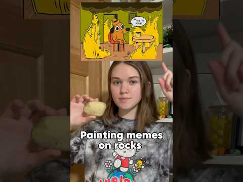 Painting memes on rocks 🐶🔥 #youtubeshorts #memes #fyp