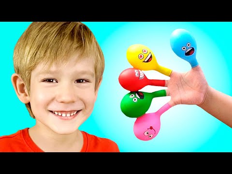 Daddy Finger Nursery Rhymes | Learn Colors With Balloons