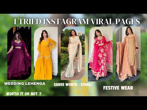 I tried viral Instagram pages for ethnic wear || heavy Lehenga , Co ord , saree worth 27000/- ||