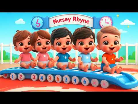 Five Little Babies Slide and Play | Fun Toddler Song | 5 Little Babies Playtime