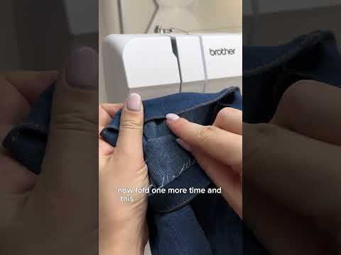 Easy way to hem jeans!🤩🤗 #sewingmadeeasy #sewingtutorial