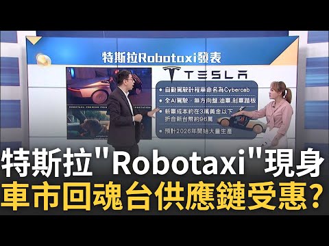 Robotaxi來了! 成敗與否衝擊"特斯拉"未來命運? 全球"電動車"戰國時代 台廠相關概念股有機會?｜王志郁 主持｜20241013｜Catch大錢潮 feat.蔡明翰