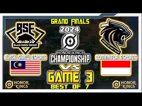 Grand Final Game 3 - BLACK SHREW vs DOMINATOR ESPORTS | Indonesia vs Malaysia |2024 HOK Championship