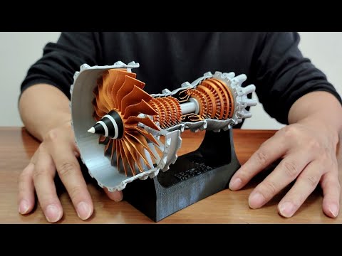 Turbofan Engine Model Kit Unboxing - 3D Printed 1/20 Jet Engine Model Kit That Works!