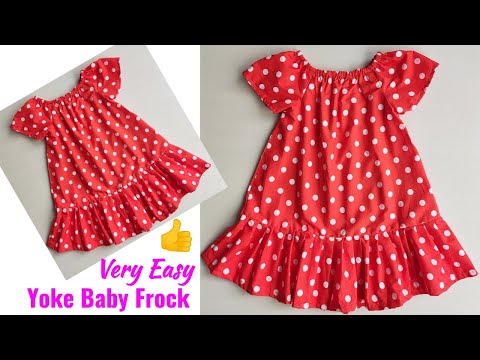 Very Easy Yoke Baby Frock cutting and stitching | Baby Frock cutting and stitching