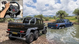 Mercedes G63 AMG & HENNESSEY VELOCIRAPTOR 6x6 | OFFROAD CONVOY | Forza Horizon 5 -Steering Wheel