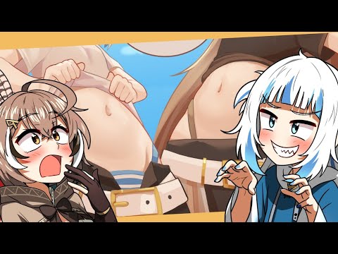 ¡Gura y Mumei comparan sus ombligos!【Hololive sub español】