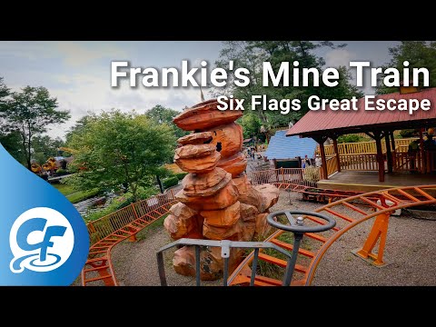 Frankie's Mine Train front seat on-ride 5K POV @60fps Six Flags Great Escape